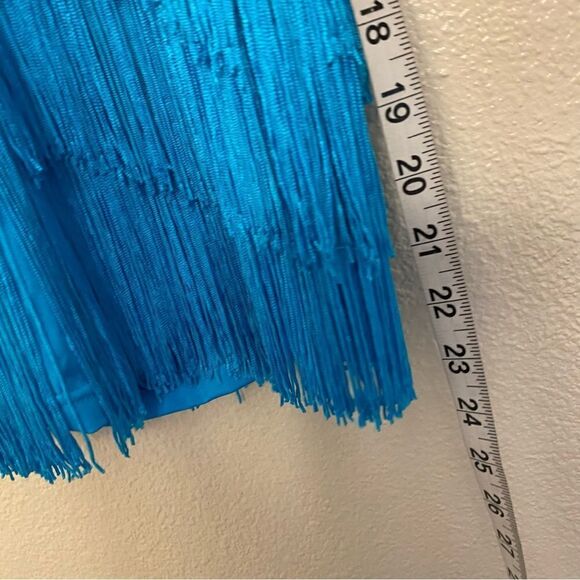 Weissman Dance costume aqua blue sassy fringe dress Spice Up Your Life 14130 MC - Picture 7 of 13
